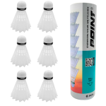 Lotki do badmintona POINT nylonowe białe 6szt.